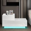 Unidad de soporte de noche de alto brillo Luces LED Muebles de dormitorio modernos 2 cajones Mesitas de noche