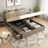 Muebles de madera europeos, cama doble con diseño de almacenamiento.
