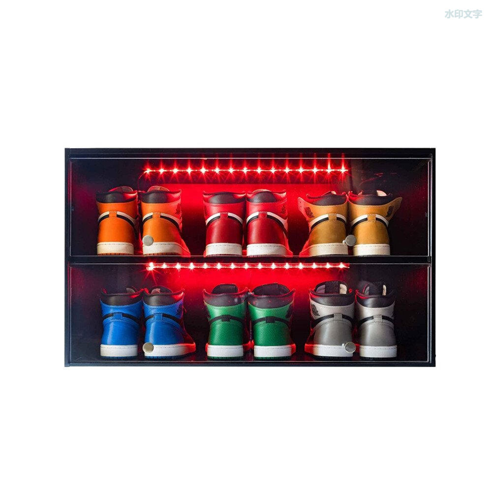 Gabinete vendedor caliente del zapato de la caja de zapatos de la zapatilla de deporte LED de la moda con la luz del LED