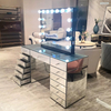 Tocador de maquillaje Hollywood Furniture con luces Tocador de vidrio