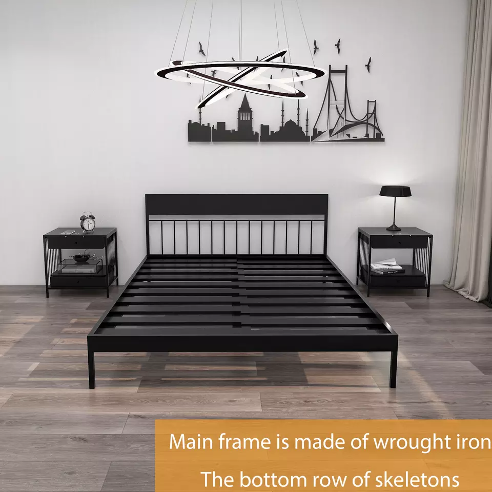 Cama de gama alta del marco de la cama gigante del diseño popular de los muebles del metal del dormitorio nórdico