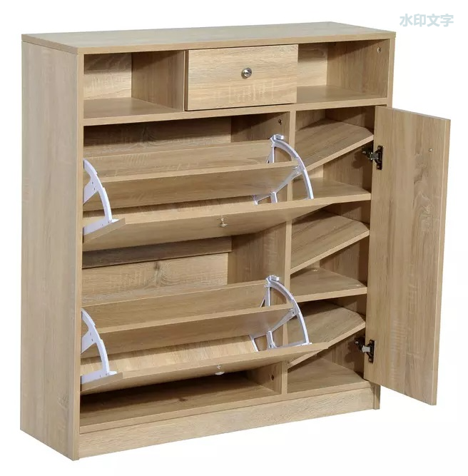  Zapatero diseño de madera Puerta extraíble y cajón Organizador Armario