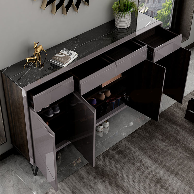 Mueble moderno para sala de estar con Panel de gran capacidad, zapatero multicapa que puede personalizar el Zapatero de madera
