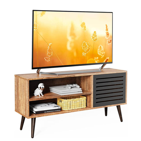 Soporte de TV retro para TV, mesa de consola de TV y soporte de TV de centro de entretenimiento con estante ajustable para sala de estar