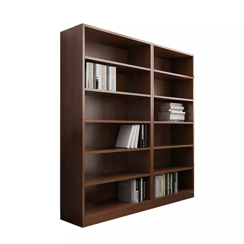 Estantería de libros moderna personalizada, estantería de madera con diseño simple, estantería de biblioteca de madera, estantería industrial con panel posterior