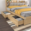 Cama de almacenamiento con elevación hidráulica, marco de madera tamaño queen moderno, con cabecero y cajones, camas de madera, juegos de muebles de dormitorio de diseño