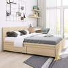 Cama moderna del diseño de la cama del tablero del MDF con el sistema de madera de los muebles del dormitorio del marco de la cama del almacenamiento